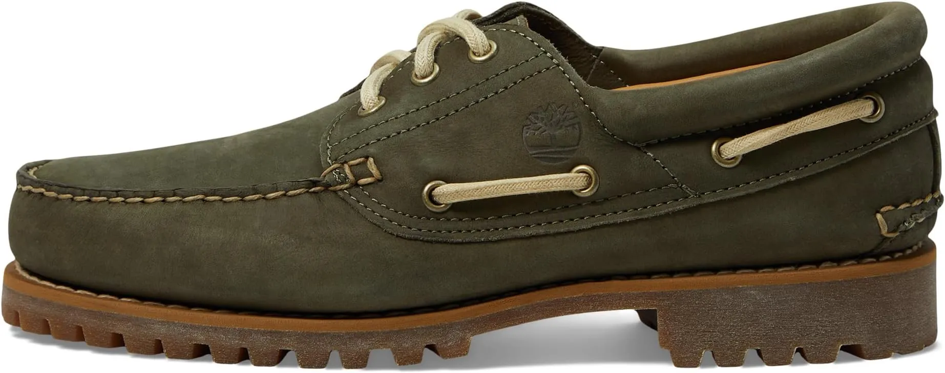 Authentics 3 Eye Classic Lug Timberland Sneakers, Dark Green Nubuck 1