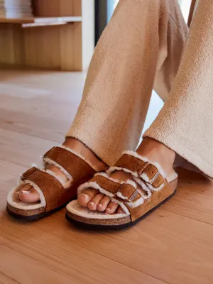 Birkenstock Arizona Mink Suede Leather/Shearling Regular