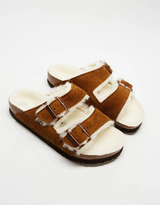 Birkenstock Arizona Mink Suede Leather/Shearling Regular