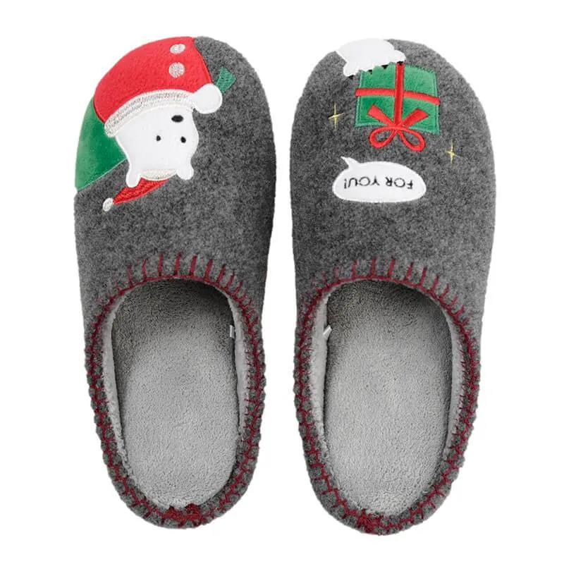 Christmas Gift Couple Home-use Warm Slippers