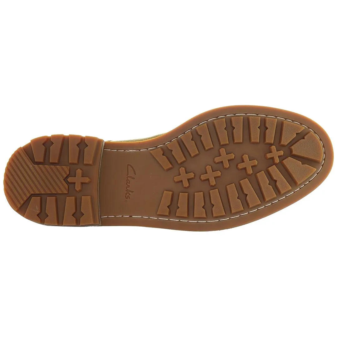 Clarks Foxwell Hall Mens Dark Sand Shoes