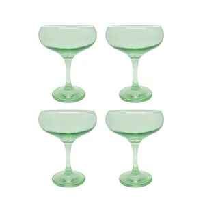 Fine Line Light Green with White Rim Coupe Set of 4