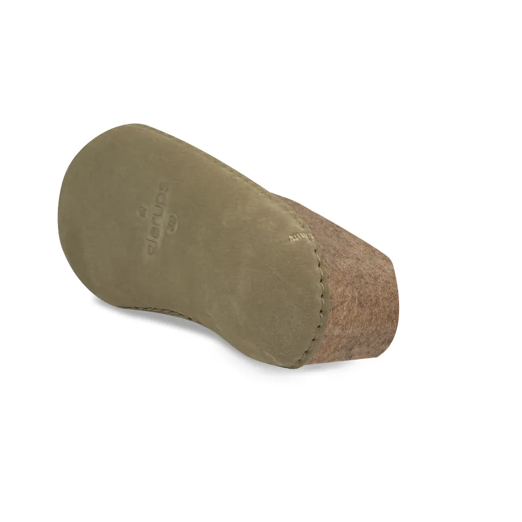 Glerups NZ Felted Wool Shoe with Leather Sole - Sand