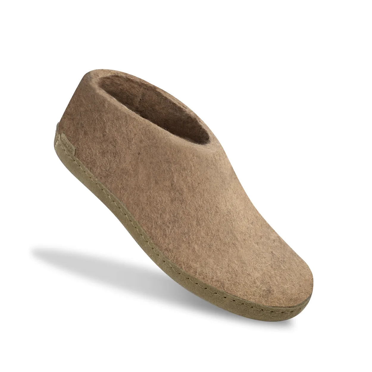 Glerups NZ Felted Wool Shoe with Leather Sole - Sand