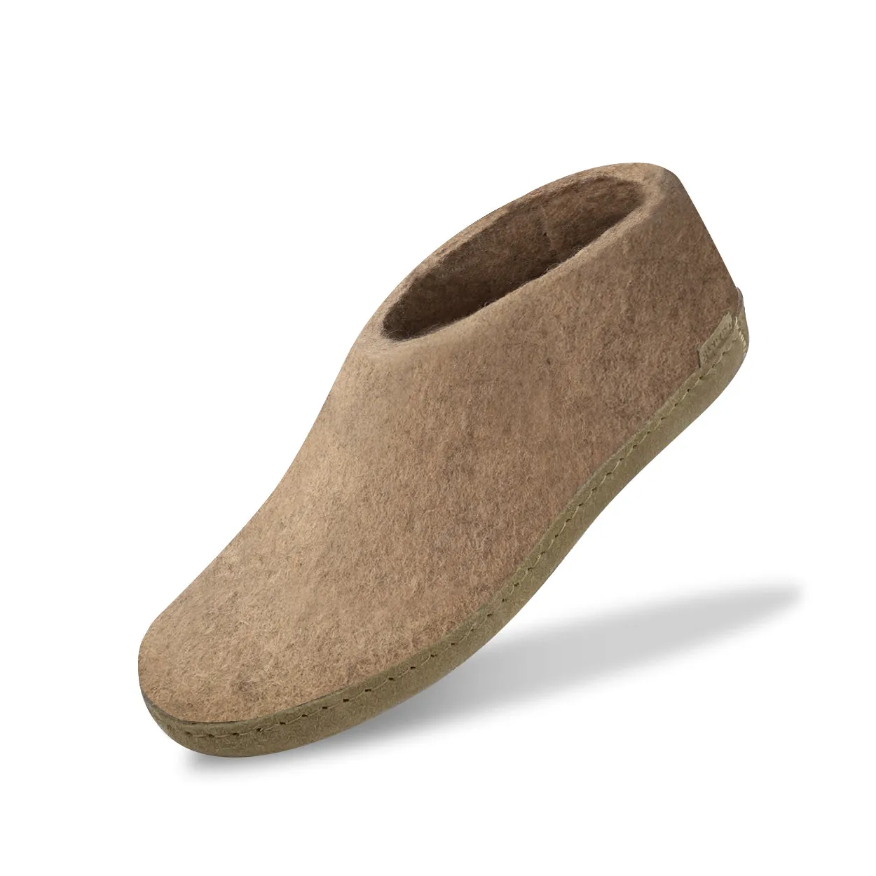Glerups NZ Felted Wool Shoe with Leather Sole - Sand