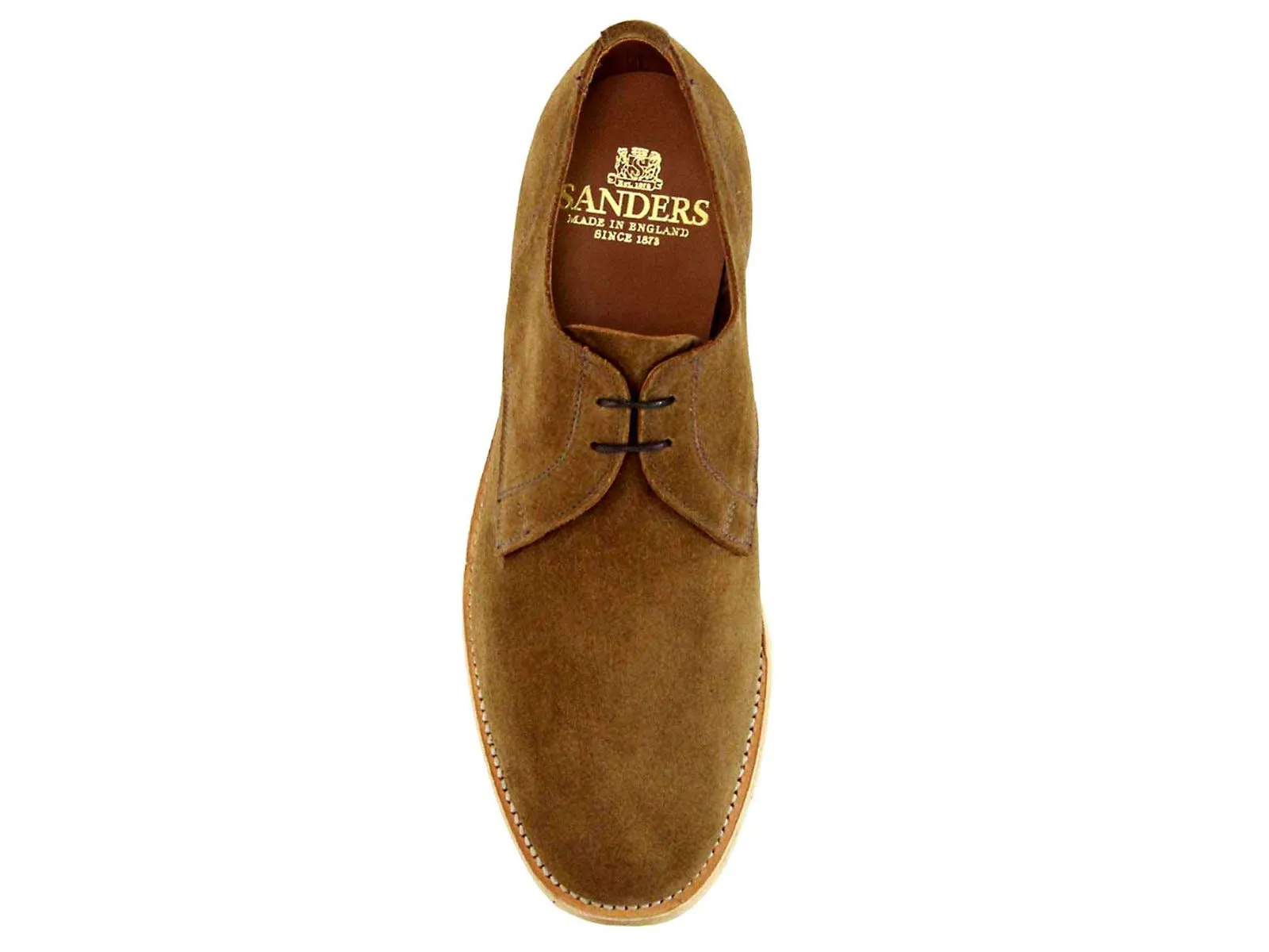 JACOB Men's Unlined Brown Suede Gibson Shoe with Crepe Sole