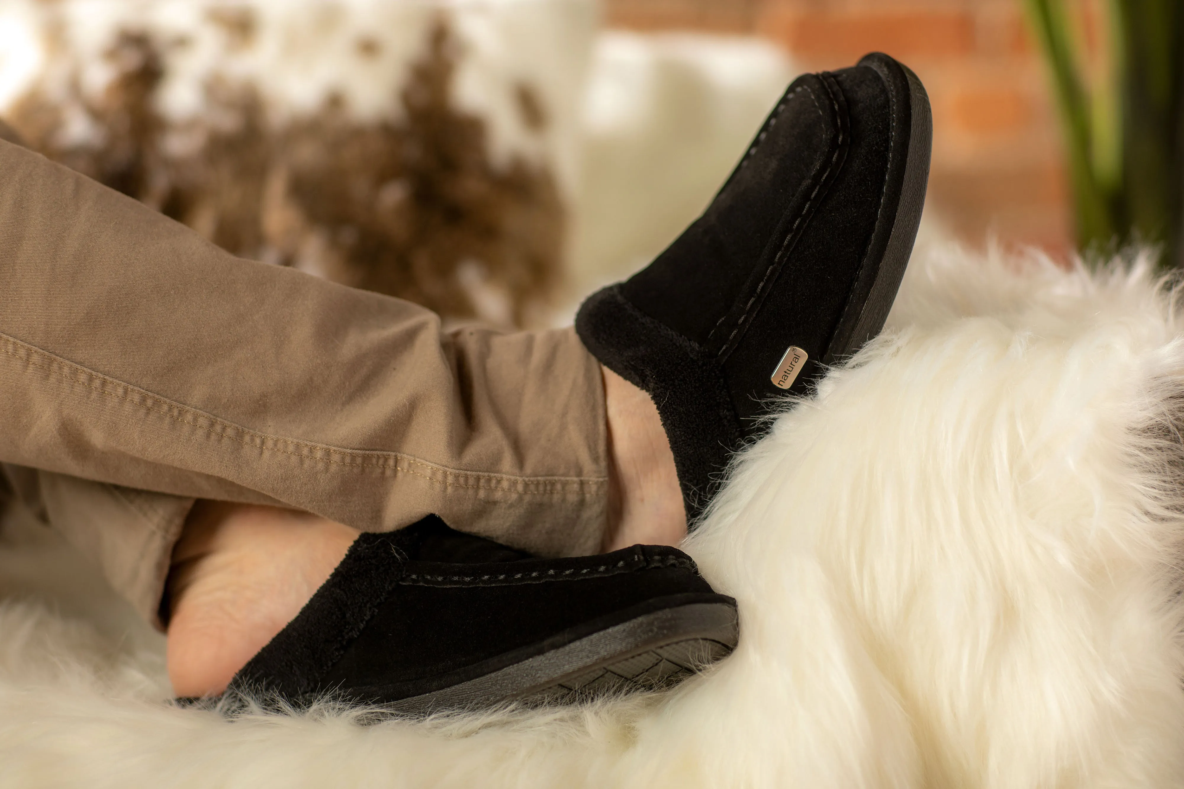 Natural Suede Men Slippers | 8