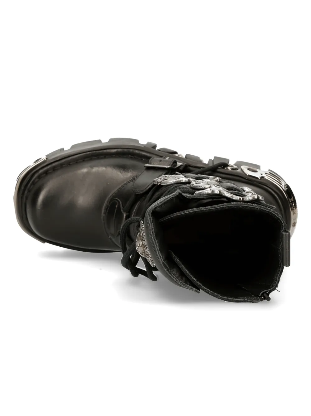 NEW ROCK Rugged Black Reactor Buckle-Laced Boots