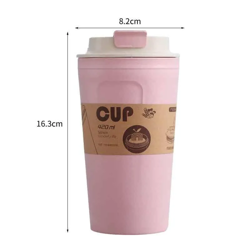 Portable Bamboo Fiber Coffee Mug with Lid