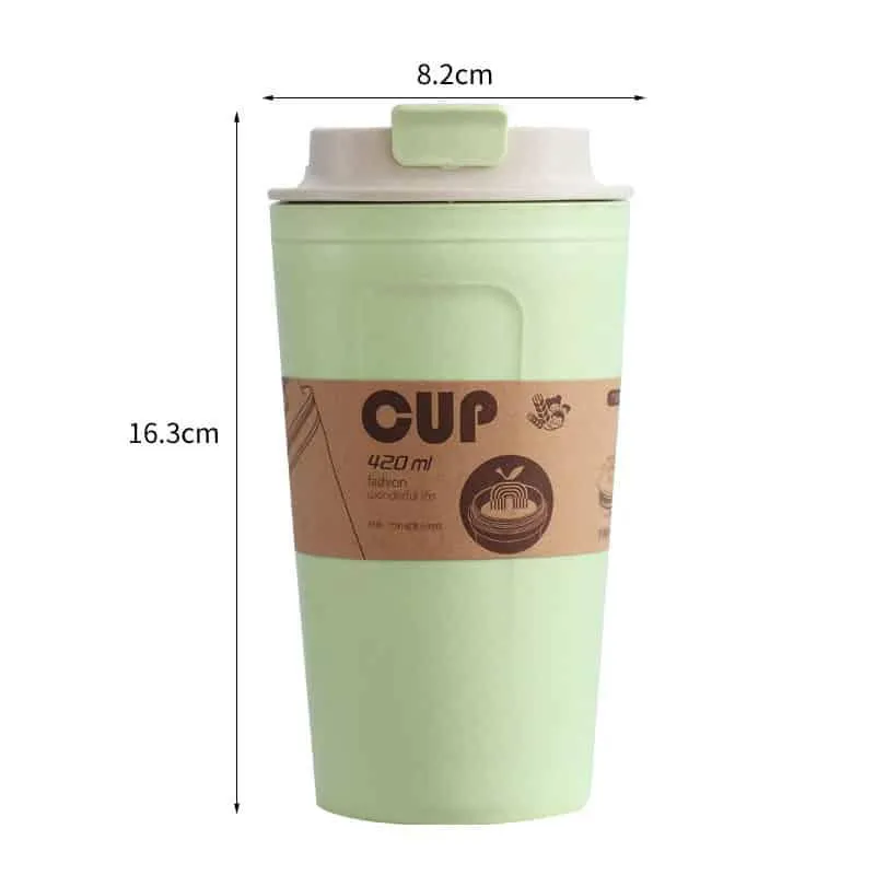 Portable Bamboo Fiber Coffee Mug with Lid