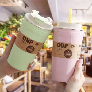 Portable Bamboo Fiber Coffee Mug with Lid