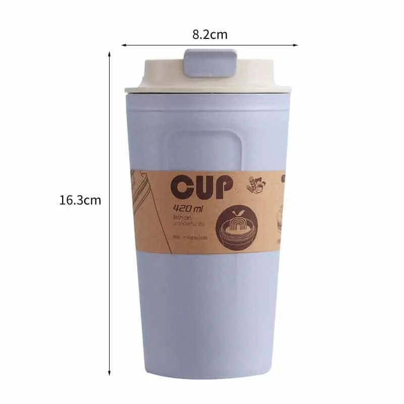 Portable Bamboo Fiber Coffee Mug with Lid