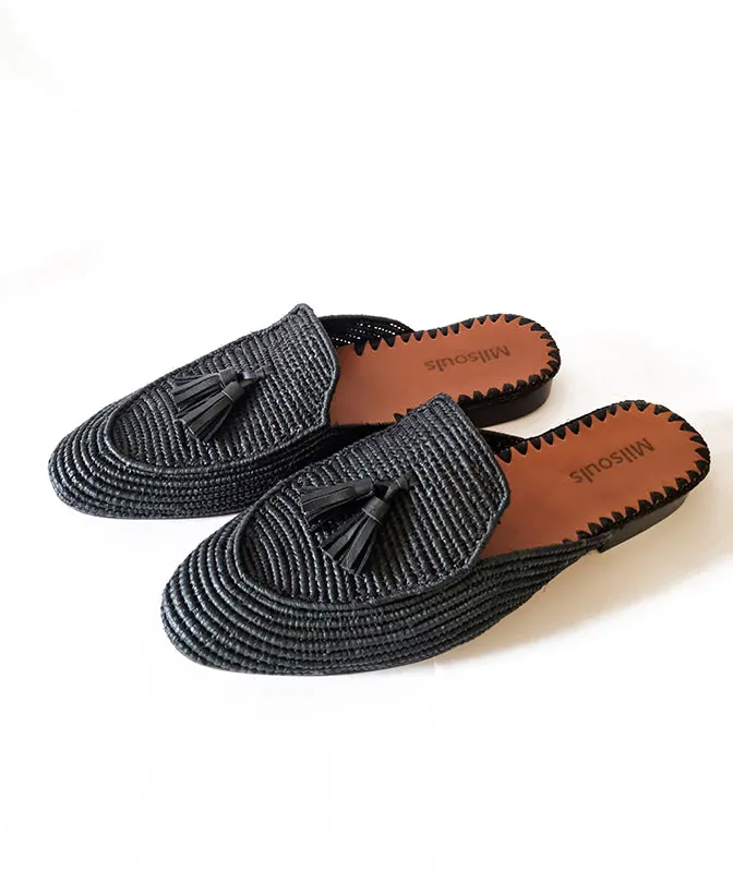 SAINT TASSELS RAFFIA MULES
