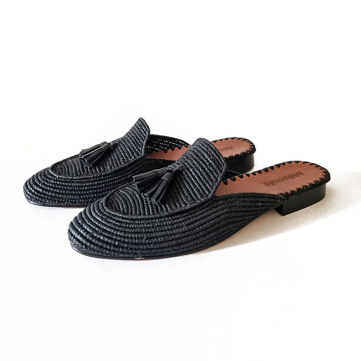SAINT TASSELS RAFFIA MULES