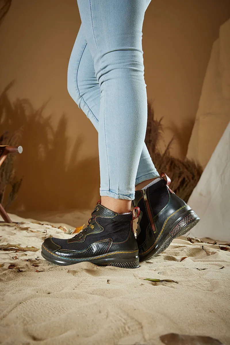Soffia | Arlene Mesh Leather Hike Boots