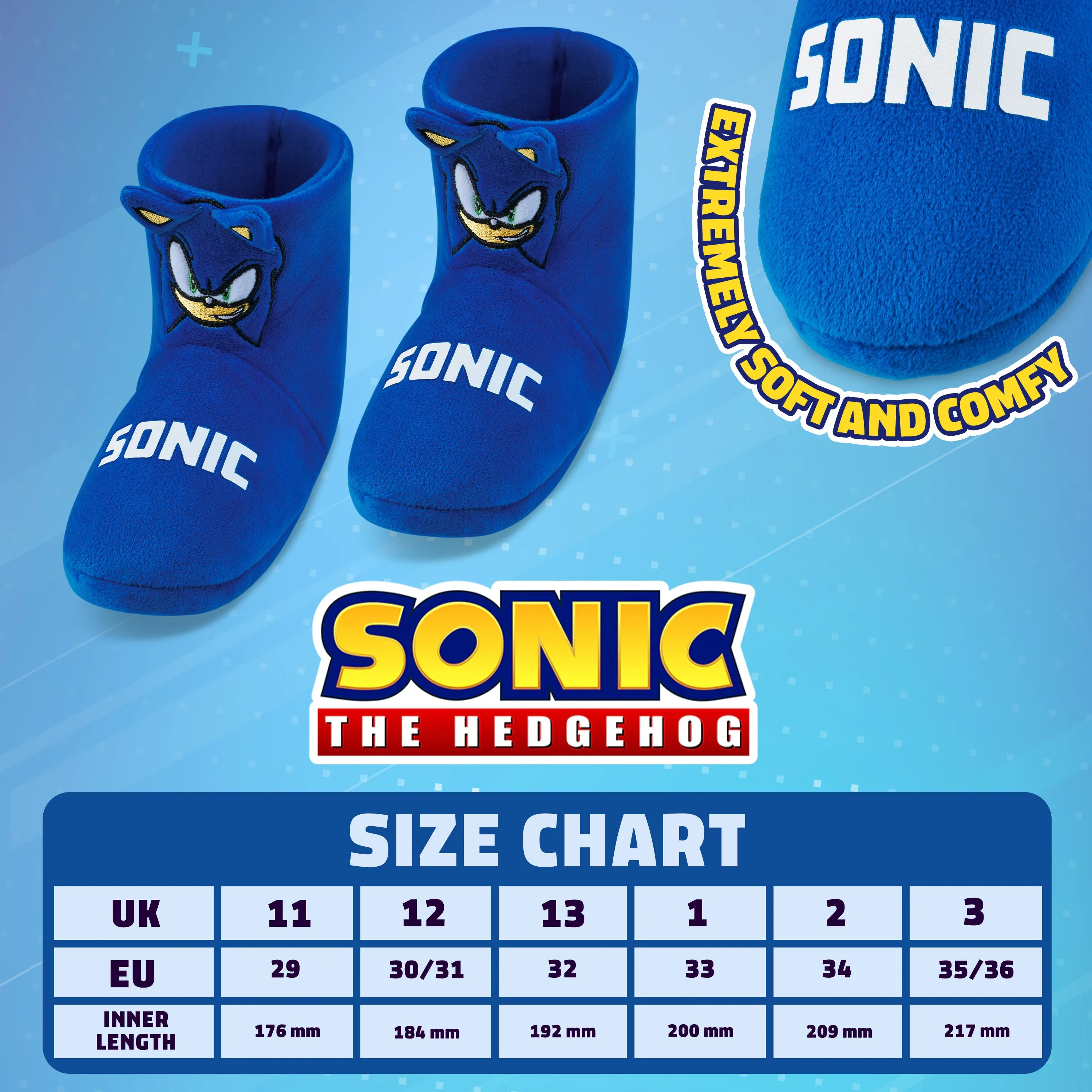 Sonic The Hedgehog Boys Slippers - Warm 3D Kids Slippers