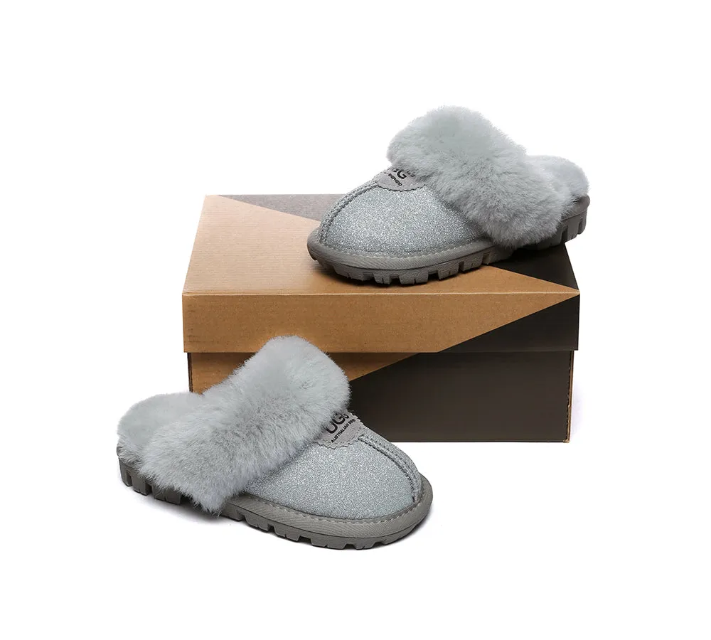 UGG Slippers Kids Sheepskin Wool Shirley