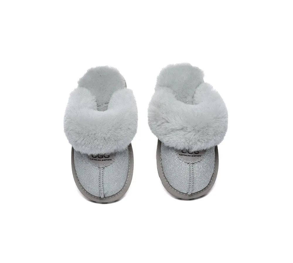 UGG Slippers Kids Sheepskin Wool Shirley