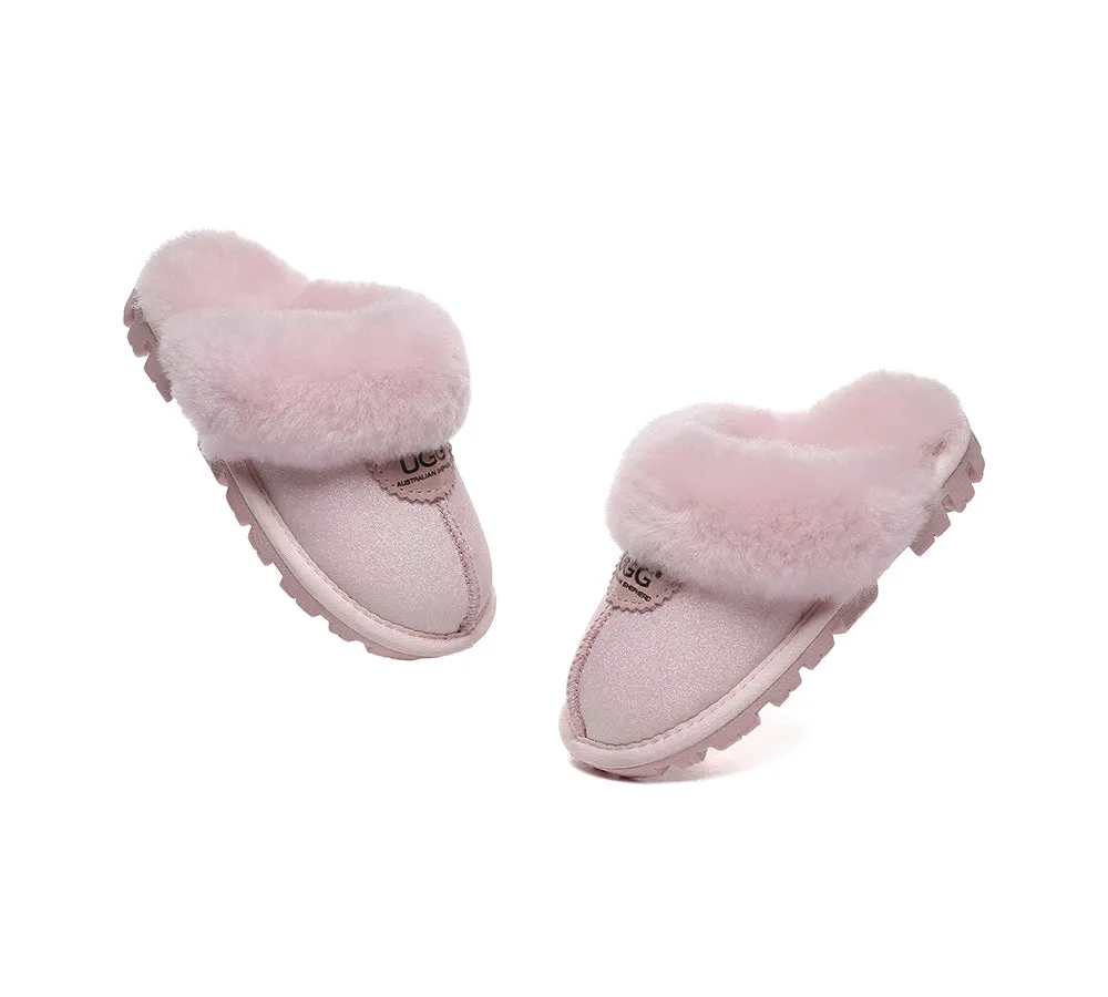 UGG Slippers Kids Sheepskin Wool Shirley