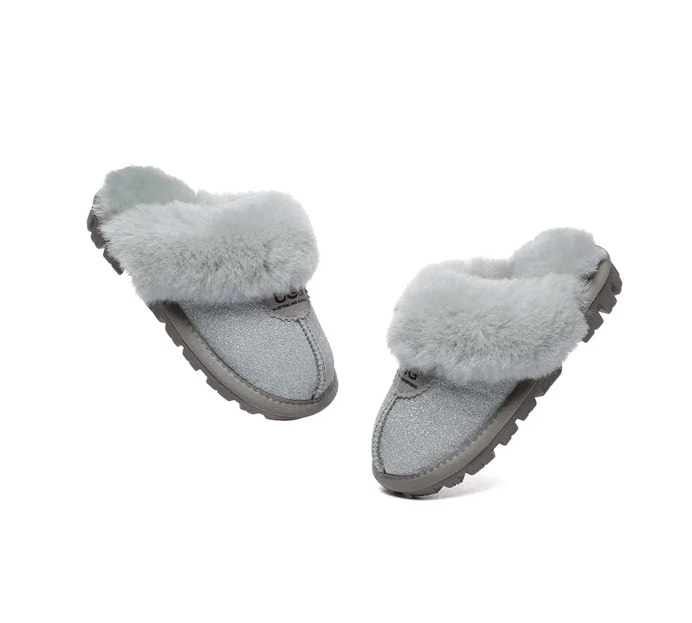UGG Slippers Kids Sheepskin Wool Shirley