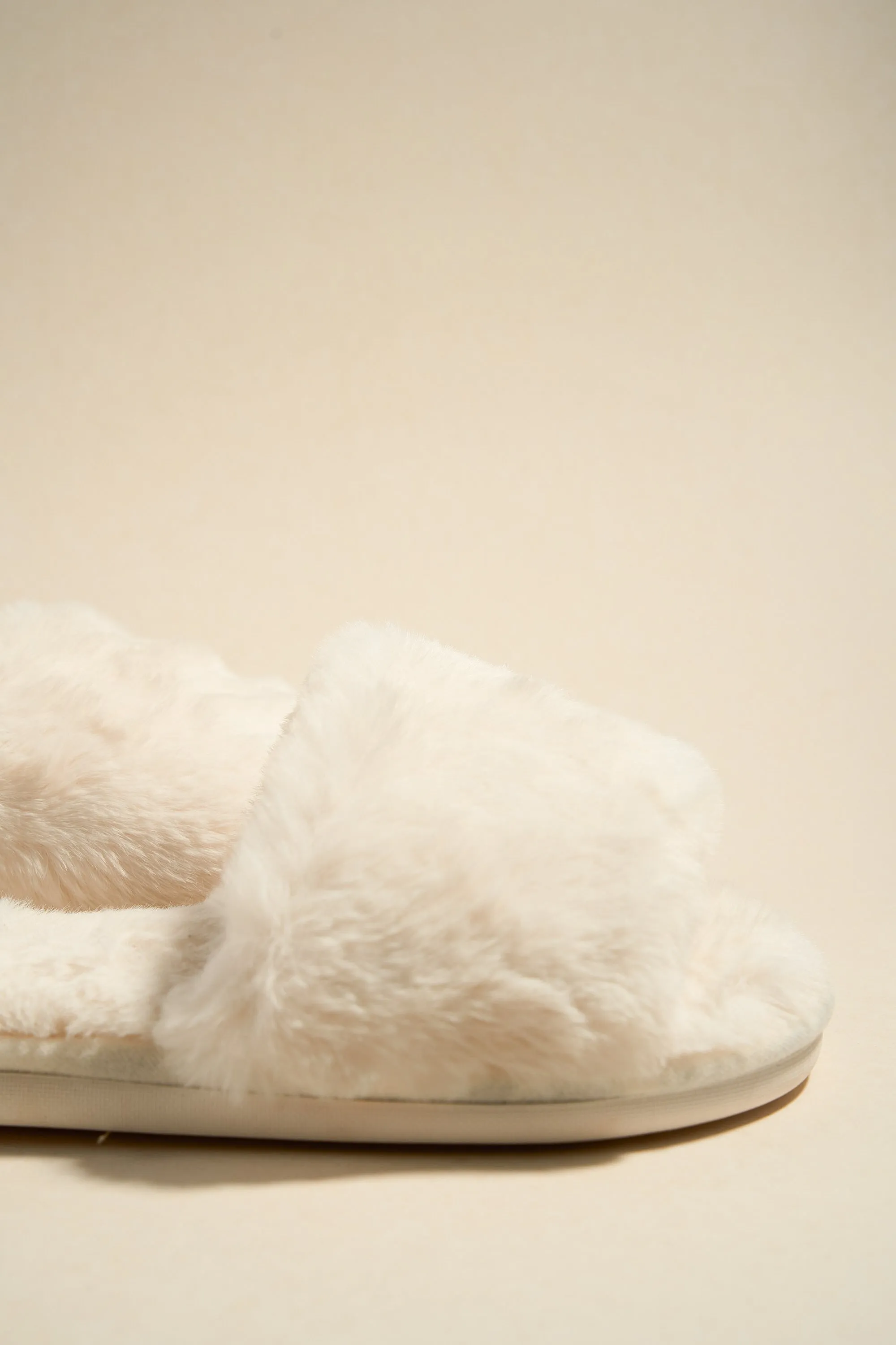 Warm Cream Fluffy Slippers