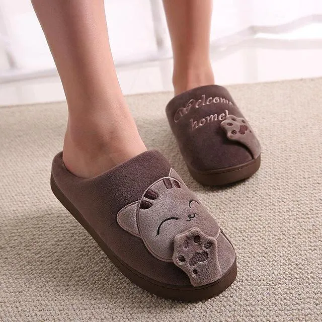 Winter Kids Slippers Toddler Girls Animal Cat Flip Flop Plush Parent Slides Baby Boys Indoor Shoes Warm House Children Slippers